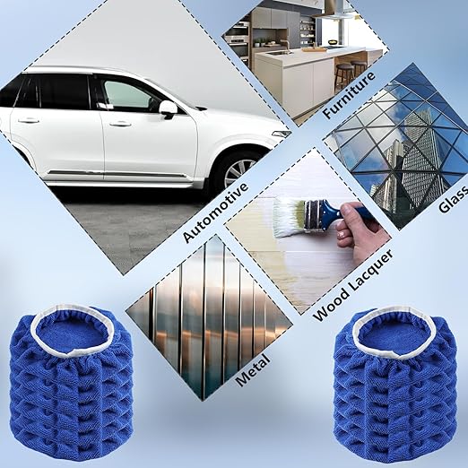 20 Pcs Polishing Bonnet Pads,5-6 Inc Buffer Bonnet Waxers Bonnet,Soft Microfiber Car Polisher Pad Bonnet,Car Buffer Bonnets,Buffing Pad Cover for Car Polisher, Blue