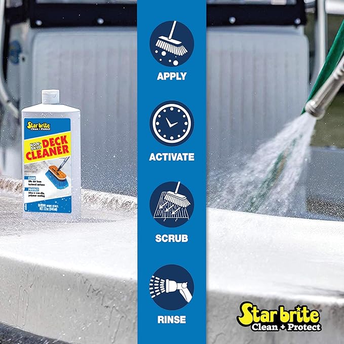 STAR BRITE Non-Skid Deck Cleaner & Protectant - Ultimate Boat Deck Wash - Protects Against Future Stains & UV - Ideal for Fiberglass, Vinyl, Plastic & Painted Surfaces -1 Gallon (085900)