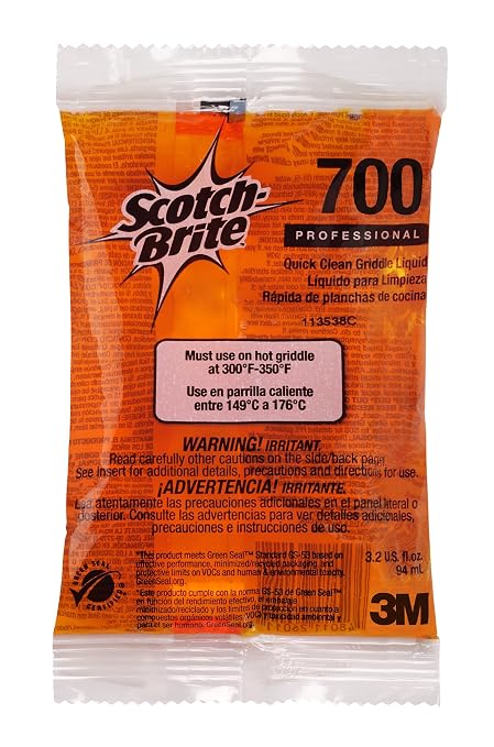 Scotch-Brite Quick Clean Griddle Liquid 700CC, 3.2 oz. (Pack of 40)