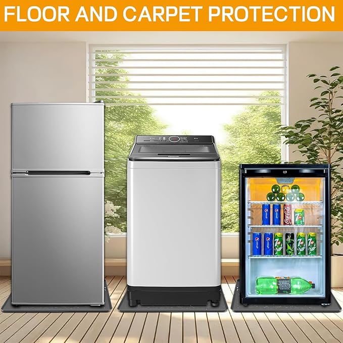 Mini Fridge Silicone Mat,24''x24''x0.5'', Under Refrigerator Mat Mini Fridge Drip Pan Prevents Appliance Leakage Water Spills, Protects the Floor From Damage and Cleanliness(Grey)