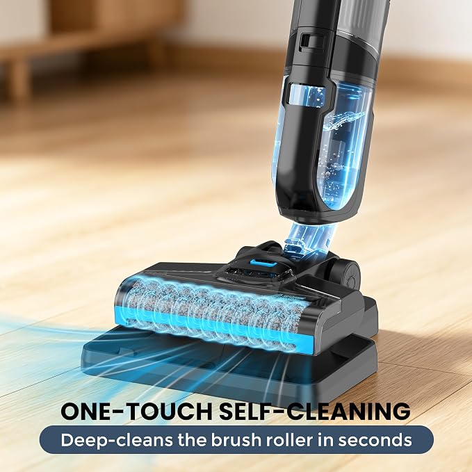 HAUSMEISTER Hydroflex Pro Max Cordless Floor Washer, 30KPA Wet Dry Vacuum Mop with Self-Cleaning Base, Vacuum and Mop Combo for Hard Floors & Pet Hair, 40Min Runtime