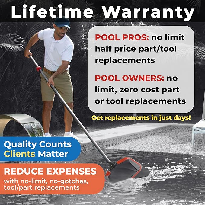 ProTuff PRO Ultimate Silt & Leaf Rake Bundle - 490 Promise Unlimited & Unconditional Replacements - 2-Items: 23" Medium & 17" Fine Mesh Pool Cleaner for Sand, Silt, Pollen, Leaves & Twigs