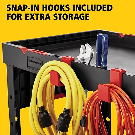 Rubbermaid Commercial Products Heavy Duty Adaptable Utility/Service Cart, Medium, 500 lb. Capacity, Black, for Warehouse/Garage/Cleaning/Maintenance