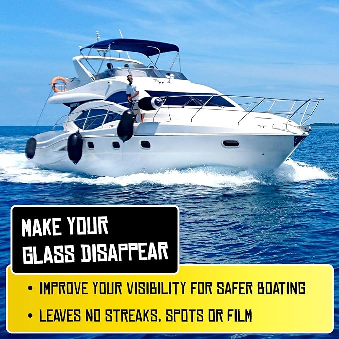 Boat Juice 2in1 Boat Glass Cleaner & Anti-Fog Spray | Boat Cleaner for Glass, Windows, & Electronic Screens | Lemon Drop Scent | Marine Detailing & Cleaning Supplies, Accessories | Made in USA (16oz)