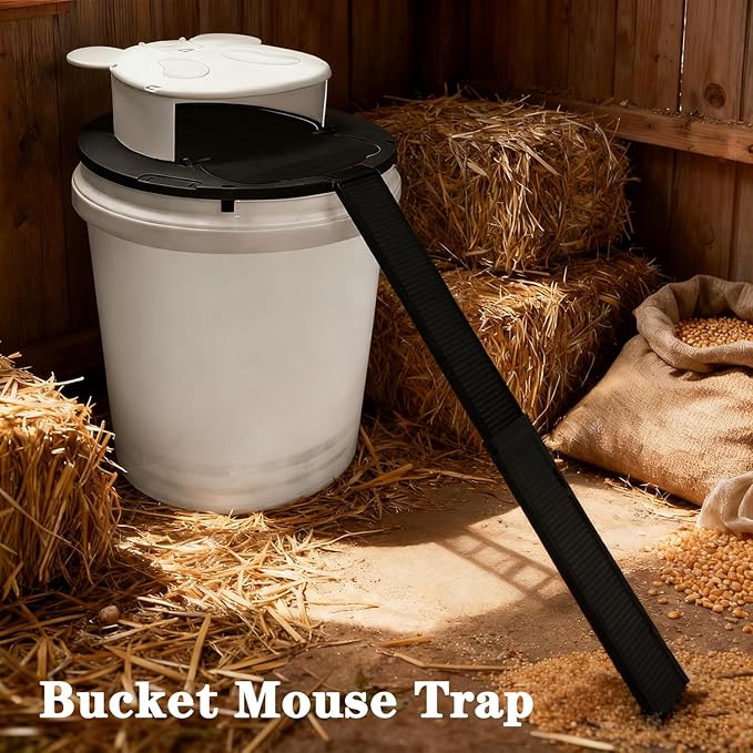 3 Packs Mouse Bucket Trap,Automatic Reset Flip and Slide Mouse Traps, Humane Rats Trap Indoor and Outdoor Use, Practical Tool for Catching Mice (3 Pack, White)