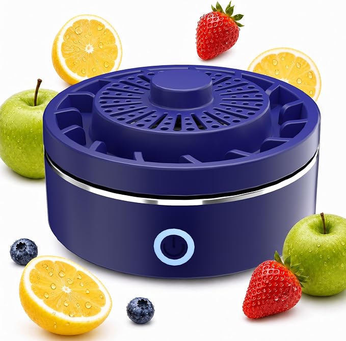 Fruit and Vegetable Washer Purifier, IPX7 Waterproof Wireless Produce Cleaner with OH-ion Disinfection Technology, Removes Wax, Pesticides for Cleaning Fruits, Vegetables, Grains, Rice, and Seafood