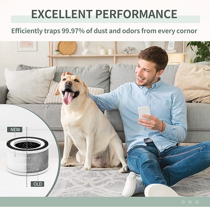 Fillo Replacement Filters Compatible with Afloia Air Filter Replacement Fillo/Halo and Mooka Allo Air Filter, Match ASIN: B088FHCS83/B07JG1R2GB/B09M799DT4/B07WR2CT7V, 1 Pack
