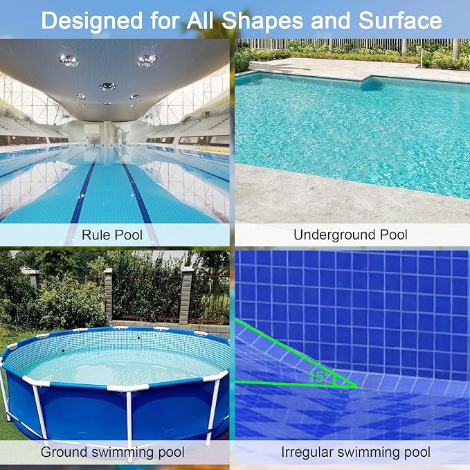 Cordless Robotic Pool Cleaner,Robotic Pool Vacuum Automatic Cleaning, Dual-Motor, Self-Parking,for Above/In Ground Swimming Pools (Rubber Stopper not Included)