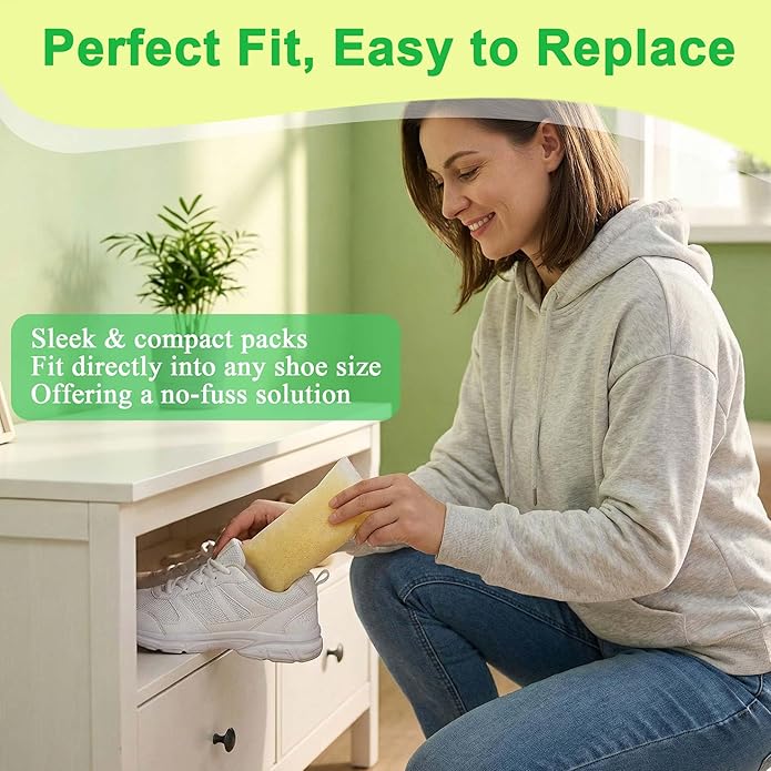 PurifyLogix Lemon Fresh Shoe Deodorizer, Natural Long-Lasting Powerful Odor Absorber for All Footwear, also Purifies Air in Closets, Gym Bags and Pet Areas, Odor Eliminator, 6PCS