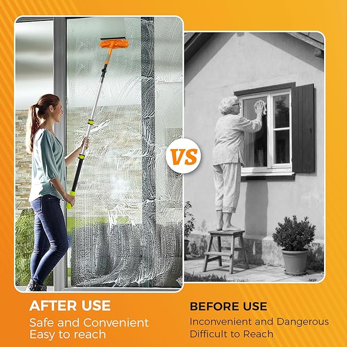 2.1-4ft Telescopic Extension Pole,Multi-Purpose Extension Pole with 180° Universal Thread Head, Black Oxide Aluminum Extendable Pole with Flip-Lock, for Painting,Dusting,Window Cleaning