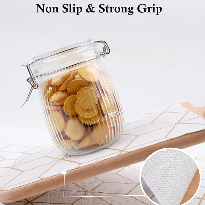 Cabinets Drawer Liner Non Slip 12 Inch Wide X 20 Ft Kitchen Shelf Liner Non Adhesive Waterproof Pantry Shelves Refrigerator Liner for Bathroom Closet Strong Grip Cupboard Mat Gold