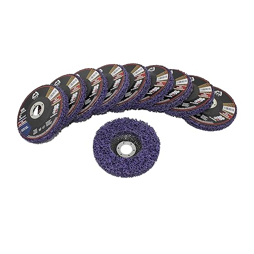 Merryland Strip Disc 5 inch Paint Rust Remover Disc for Angle Grinder, 5inch Purple Strip Wheel 10 Pack, Stripping Wheel Stripper Wheel INOX Stainless Steel Iron Universal, Bravo-Line SB208114-10