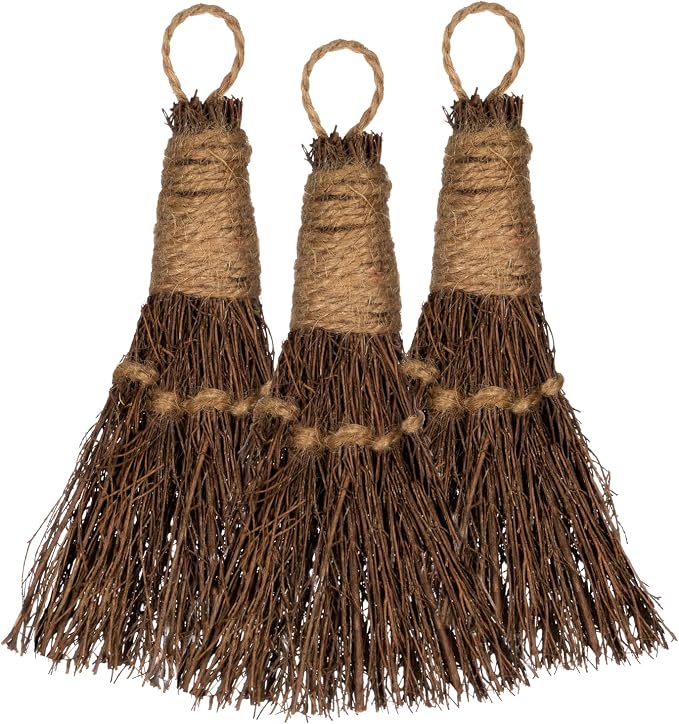 Cinnamon Broom - Cinnamon Scented 6in (3 Pack) Mini Broomsticks - Decorative Broom for Door Protection