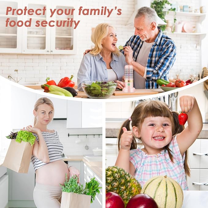 Cudinham Fruit and Vegetable Purifier Cleaner Washing Machine Upgraded Capsule Shape Disinfection OH-ion Purification Technology for Cleaning Veggie Grains Rice Meat Seafood, Pink