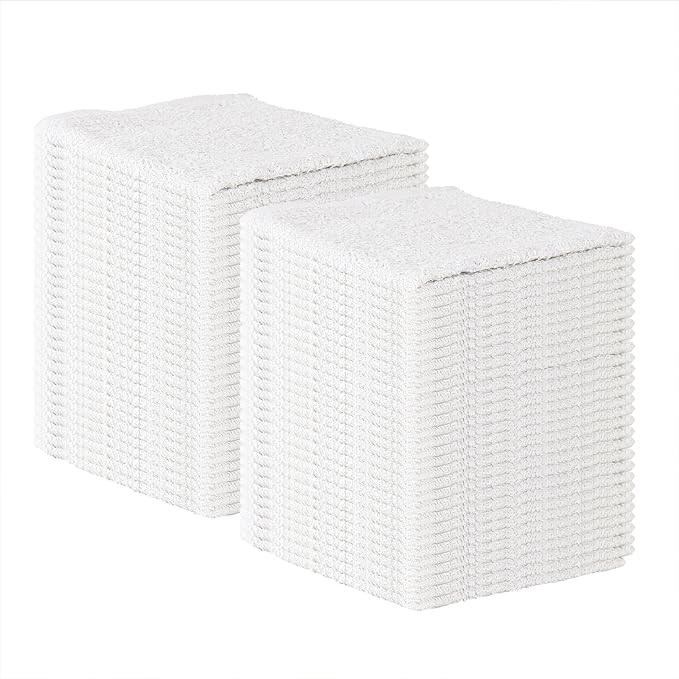 Arkwright TT60 Terry Cloth Rags, Pack of 60, 100% Cotton Cleaning Towels for Kitchen, Auto Shop and Bar Use, Absorbent Machine Washable, 14 x 17 in, White