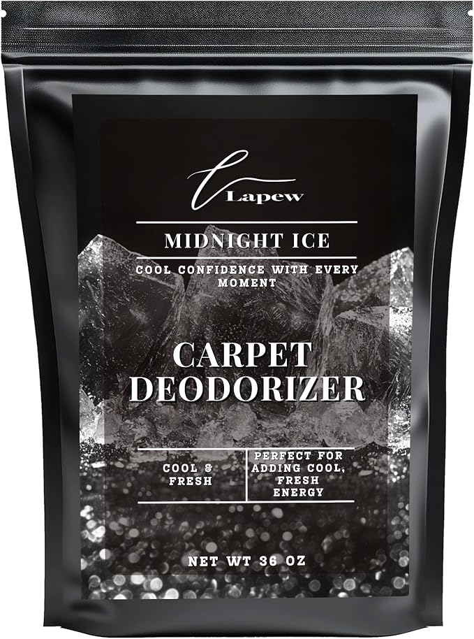Lapew Midnight Ice Carpet Deodorizer Powder - Pet Safe Freshener for Vacuuming | Scented Odor Eliminator for Home | 36 oz