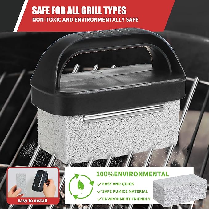 Griddle Cleaning Kit for Blackstone, 18 Pieces Flat Top Grill Cleaning Kit with Durable Scraper, Grill Brush, Cleaning Brick and Scouring Pads, Griddle Accessories Set for Easy Restoration