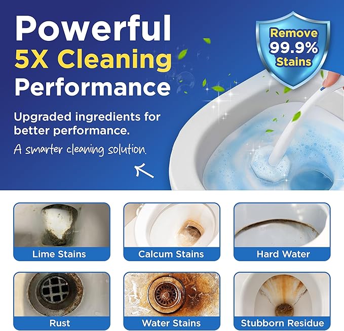 50 Count Toilet Wand Refills for Clorox Toilet Wand, 5X Cleaning Power, Replacement Heads for Clorox Wand, High-Density Disposable Brush Scrubber - No Falling Apart, Fresh Fragrance