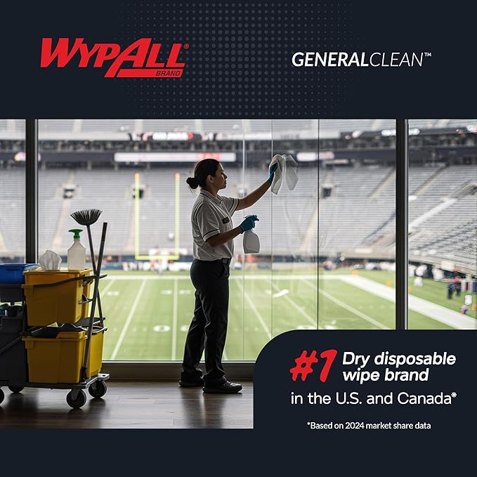 WypAll GeneralClean X50 Cloths Cleaning Wipes (83550), Pop-Up Box, Strong Towels for Extended Use, White (10 Packs of 168 Sheets, 1,680 Sheet Total)