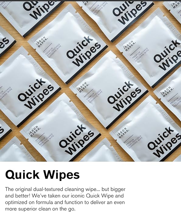 Jason Markk Suede Kit & Quick Wipes Bundle, Shoe & Sneaker Cleaner, Brush & Stain Eraser w/ 30-Pack of Wipes, Dual-Textured for Superior Cleaning, Safe for Leather, Suede, Nubuck, Cotton, Knits