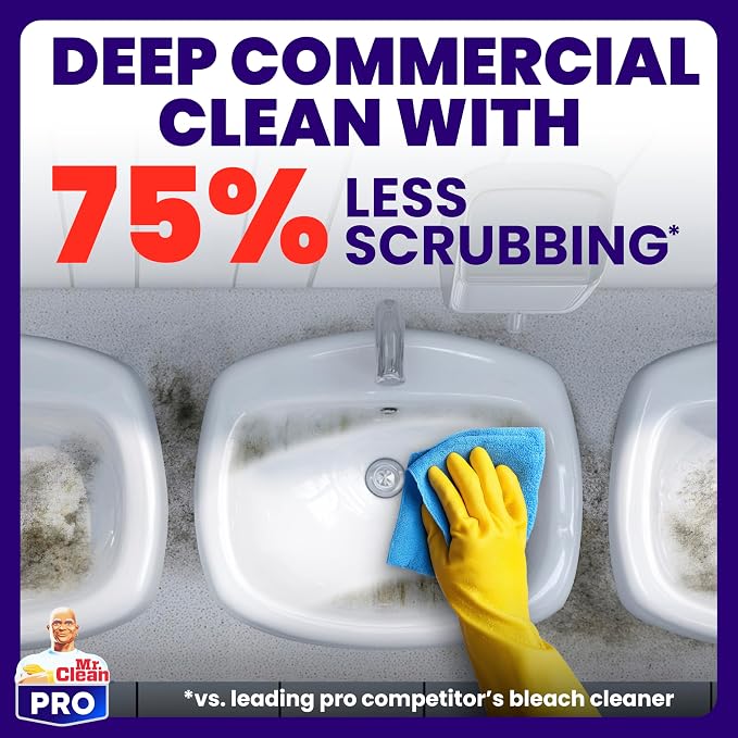 Mr. Clean PRO Deep Cleaner with Bleach for Hard Commercial Surfaces, Bulk Spray Refills, 1 gal (Case of 3)