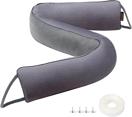 MAGZO Door Draft Stopper, 42 Inch Under Door Draft Blocker Noise Stopper, Weighted Wind Blocker Draft Guard for Bottom of Door, Gray