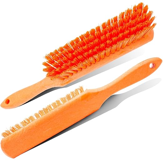 SPARTA 8 Inch Soft Counter Brush with Polyester Bristles and 5 Inch Handle, Color Coded Handheld Broom for Tables Countertops and Foodservice Surfaces, 13 Inch Overall Length, Orange
