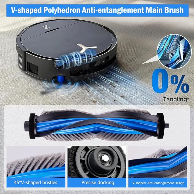20 Pcs Replacement Parts for Ecovacs Deebot T80 Omni/for Yeedi M14 Plus Robot Vacuum-Accessory Set with 1 Main Brush, 2 Mop Brush Rollers, 6 HEPA Filters, 6 Dust Bags, 4 Side Brushes, 1 Tool
