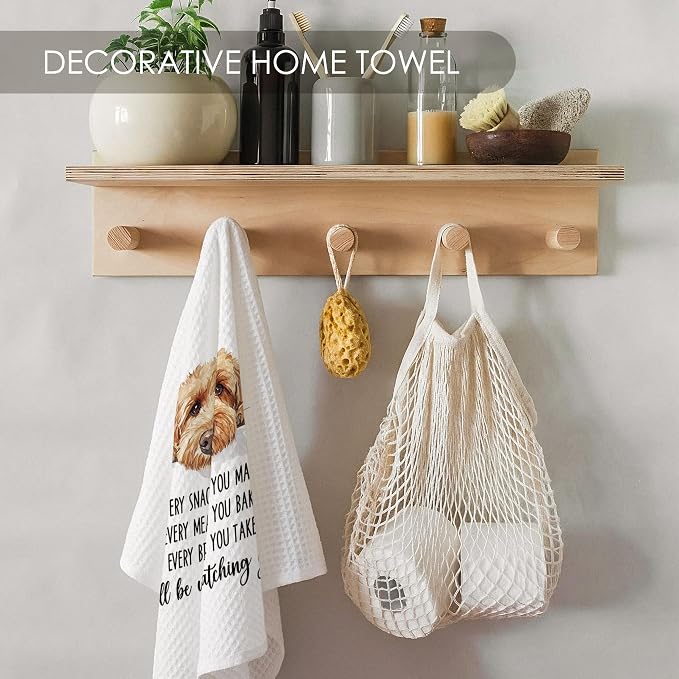 Goldendoodle Kitchen Towel Gifts for Dog Lovers Decorative Set of 2, Golden Doodle Dish Towels Tea Towels Dishcloths, Doodle Microfiber Waffle Weave Hand Towel for Kitchen Bathroom Decor 16x24