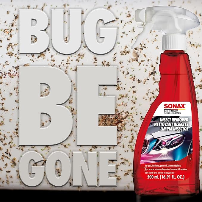 SONAX Insect Remover 533200 | High-Performance Bug Residue Cleaner for Paint, Glass, Chrome & Plastics | Solvent-Free Formula Loosens Tough Insect Deposits | Prevent Clear Coat Damage | | 500ml