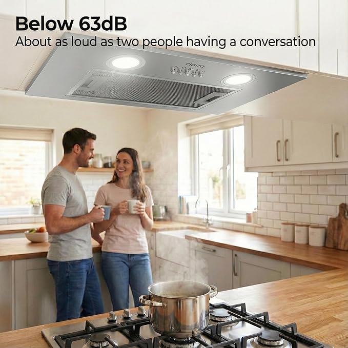 CIARRA Insert Range Hood 20 inch 650 CFM Kitchen Stove Hood with LED Light, 3 Speed Exhaust Fan, Push Button, Stainless Steel, CAS52913E-N
