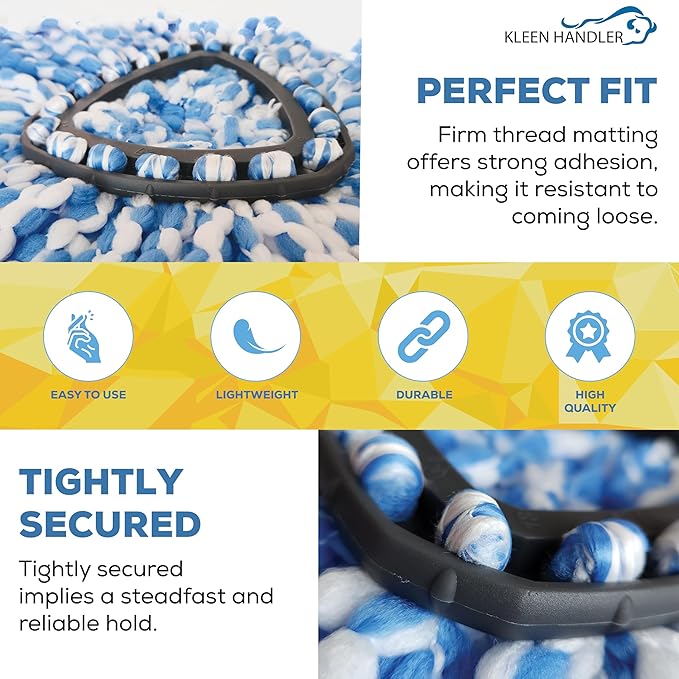KLEEN HANDLER Microfiber Spin Mop Replacement Head Refills Compatible with O-Cedar EasyWring 1 Tank System, Blue, L (24-Pack)