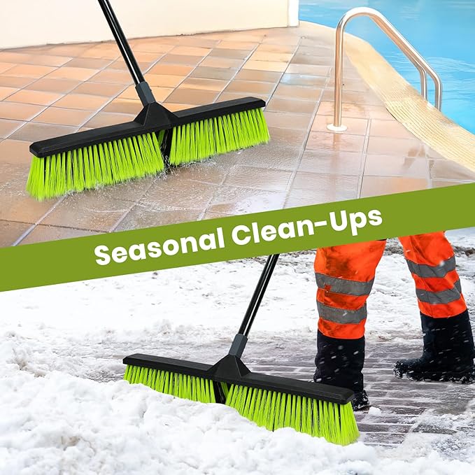 24“ Push Broom and 12" Metal dust Pans