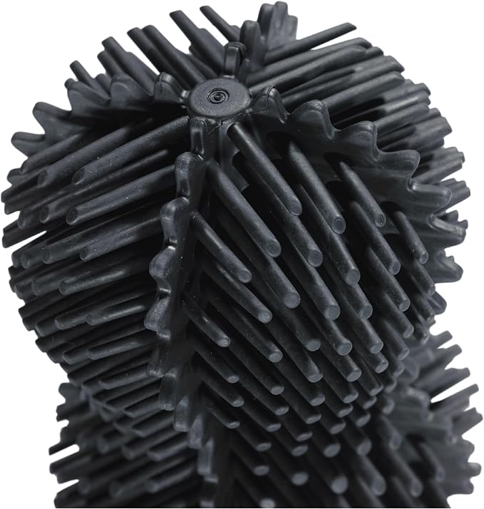 ReBorn Recycled Toilet Brush - Bathroom Toilet Bowl Brush & Holder - Anti Drip 360° Hourglass Brush Head - Closed Fit Storage Cover - Replaceable Heads - Made in Britain (Graphite Black)