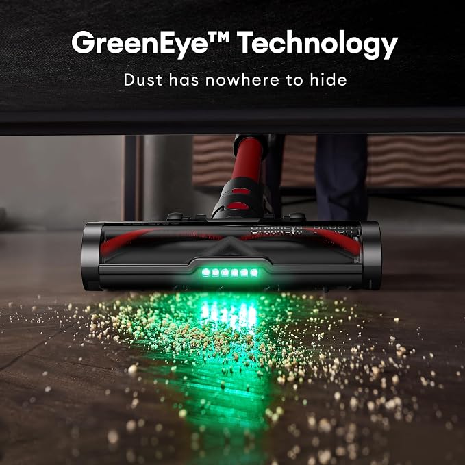 Ultenic Cordless Vacuum Cleaner, 600W 55Kpa 60Mins Runtime, Stick Vacuum Cordless with 180°Bendable Wand, Anti-Tangle Brush, Vacuum Cleaners for Home/Pet Hair/Carpet/Floor (Red)