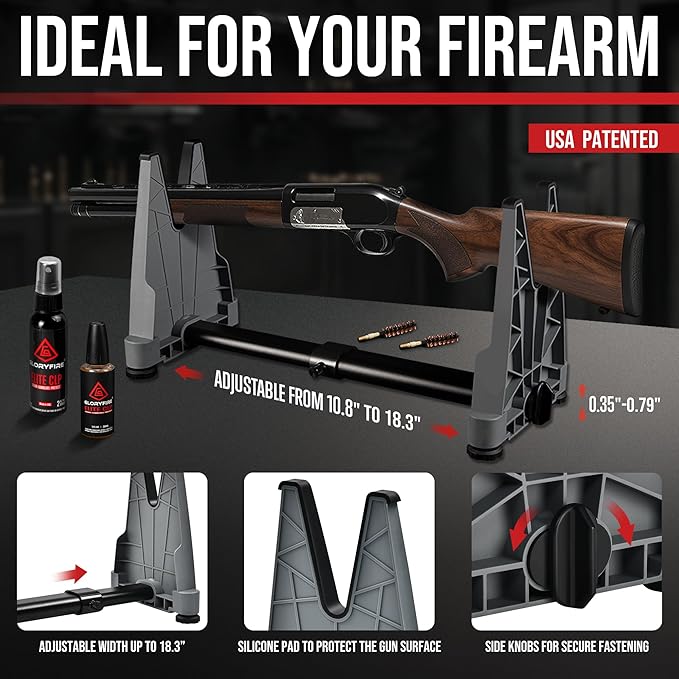 GLORYFIRE Universal Gun Cleaning Kit for Handgun Shotgun & Pistol,Elite Gun Cleaning Set with High-end Brass Brushes, Mops, Jags, Reinforced Rods and Gun Cleaning Snake&Ropes