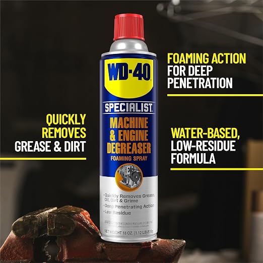 WD-40 Specialist Machine & Engine Degreaser Foaming Spray, 18 OZ [4-Pack]