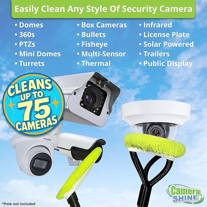 PRO Surveillance Cleaning Kit - Safely Clean Any Security Camera Safely From The Ground