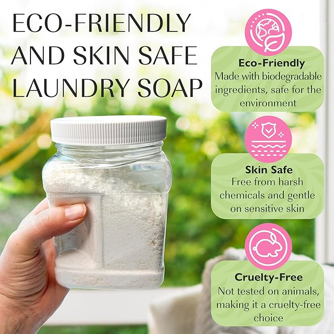 Natural Laundry Detergent Soap | Hypoallergenic Deep Cleaning Washing Powder | Eco-Friendly, Safe, and Effective BORAX, SODA ASH, EPSOM SALT, BAKING SODA and CASTILE SOAP (65 Loads) (Aloha Orchid)