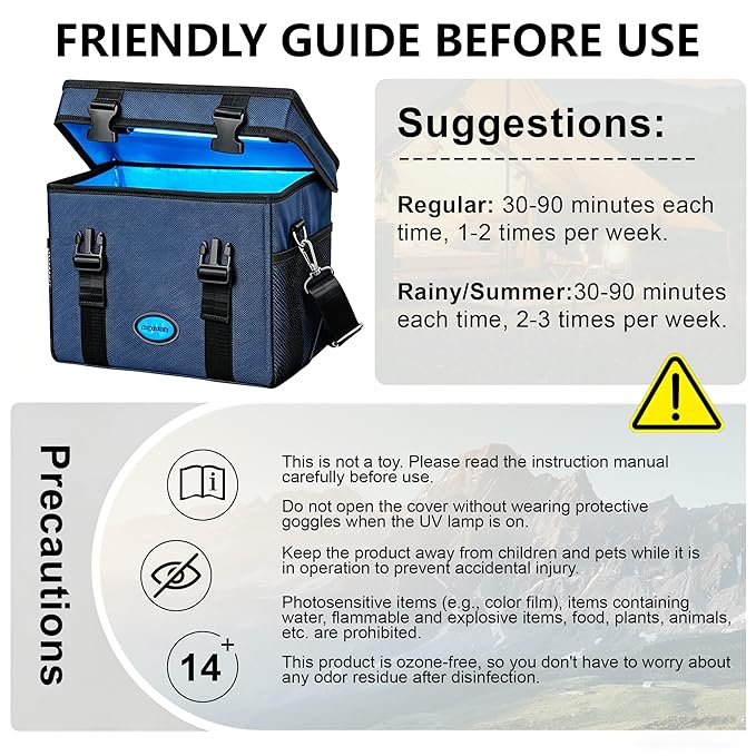 UV Sanitizer Box, 12L Portable Sanitizing and Cleaning Machine with 3-Level Timer, Foldable UV Cleaner Box for Toys, Mask, Towel, Key, UV Cleaning Machine Ozone Free
