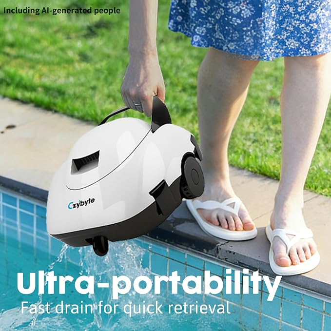 Robotic Pool Cleaner, Cordless Pool Vacuum with 18.5 GPM Powerful Suction,120-Min Runtime, Self-Parking, Pool Vacuum for Above-Ground & Flat Pools to 860 sq.ft,Silver-White