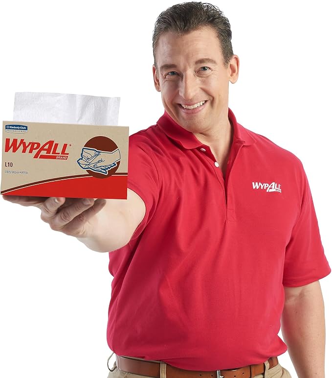 WypAll 42346 L10 Single Fold Wipers, 1-Ply, 250 Sheets/Box