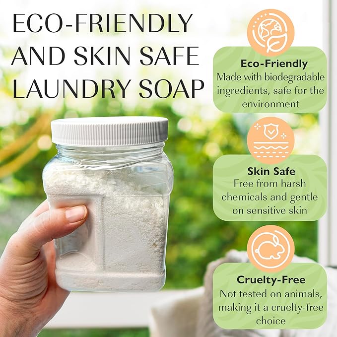 Natural Laundry Detergent Soap | Hypoallergenic Deep Cleaning Washing Powder | Eco-Friendly, Safe, and Effective BORAX, SODA ASH, EPSOM SALT, BAKING SODA and CASTILE SOAP (65 Loads) (Mango Bali)