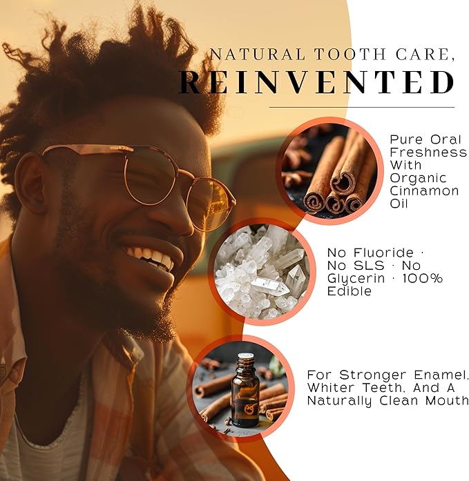 Vanman's - Tiny Cinna-Bone Tooth Powder - Fluoride-Free Remineralizing Tooth Powder with Baking Soda, Grassfed Cattle Bone, Cinnamon Oil, Sea Salt, Bentonite Clay for Teeth - 0.25 oz