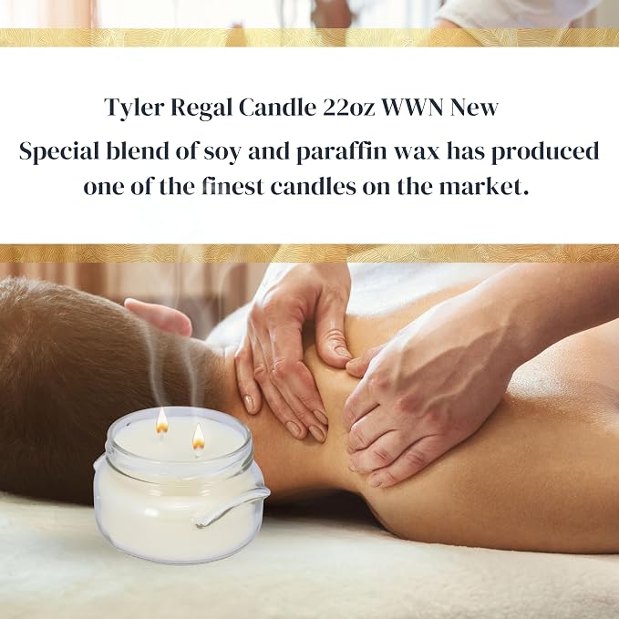 Worldwide Nutrition Bundle: Tyler Candle Company Regal Scent Jar Candle - Luxurious Scented Candle with Essential Oils - Long Burning 22 oz Extra Large Candle and Multi-Purpose Key Chain