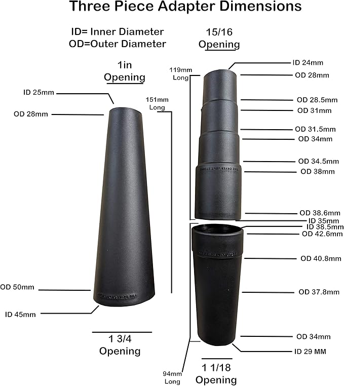 TDVS Long Dryer Lint Vacuum Attachment | Universal Crevice Tool 40 inches | Clean Under Refrigerator | Fits Hoses up to 1 3/4 inches 3 Adapters Included