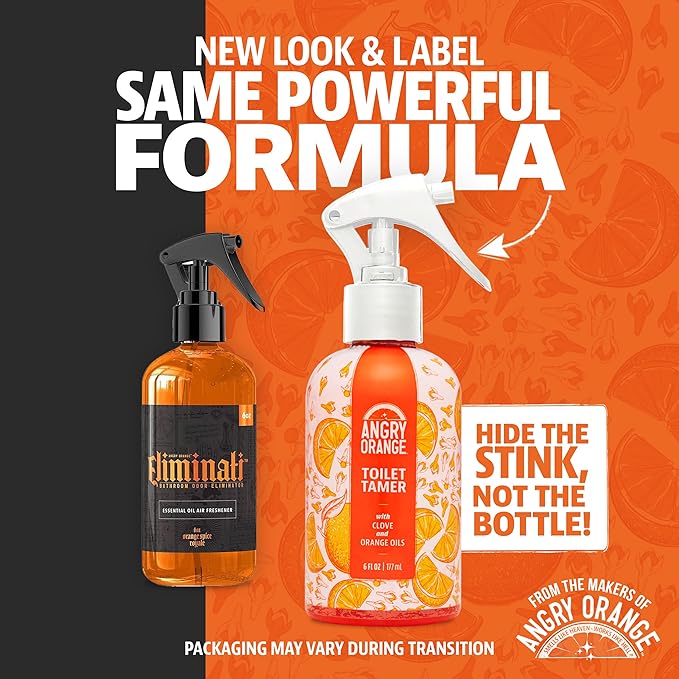 ANGRY ORANGE Air Freshener & Pet Odor Eliminator – 8 oz Concentrate (Makes 128 oz) + 6 oz Air Freshener