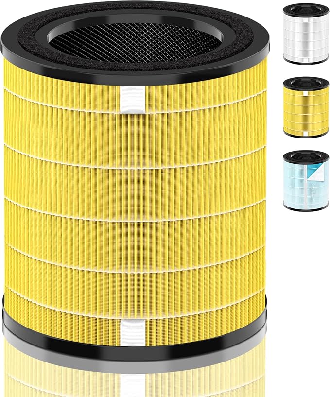 [Pet Care] LV-H133 Replacement Filter Compatible with Levoit LV-H133 Air Purifier, Replacement for LVH133 H133 Meta-Air Tower Part# LV-H133-RF, H13 True HEPA Yellow 1-Pack