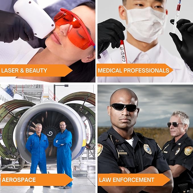 Black Nitrile Gloves 6 Mil | Heavy Duty, Latex-Free, Powder-Free | Food, Mechanic, Exam Disposable Gloves 1000