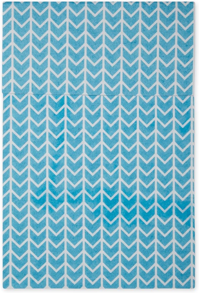 DII Fridge Liner Collection Non-Adhesive, Cut to Fit, 12x24, Bright Blue Herringbone, 6 Piece